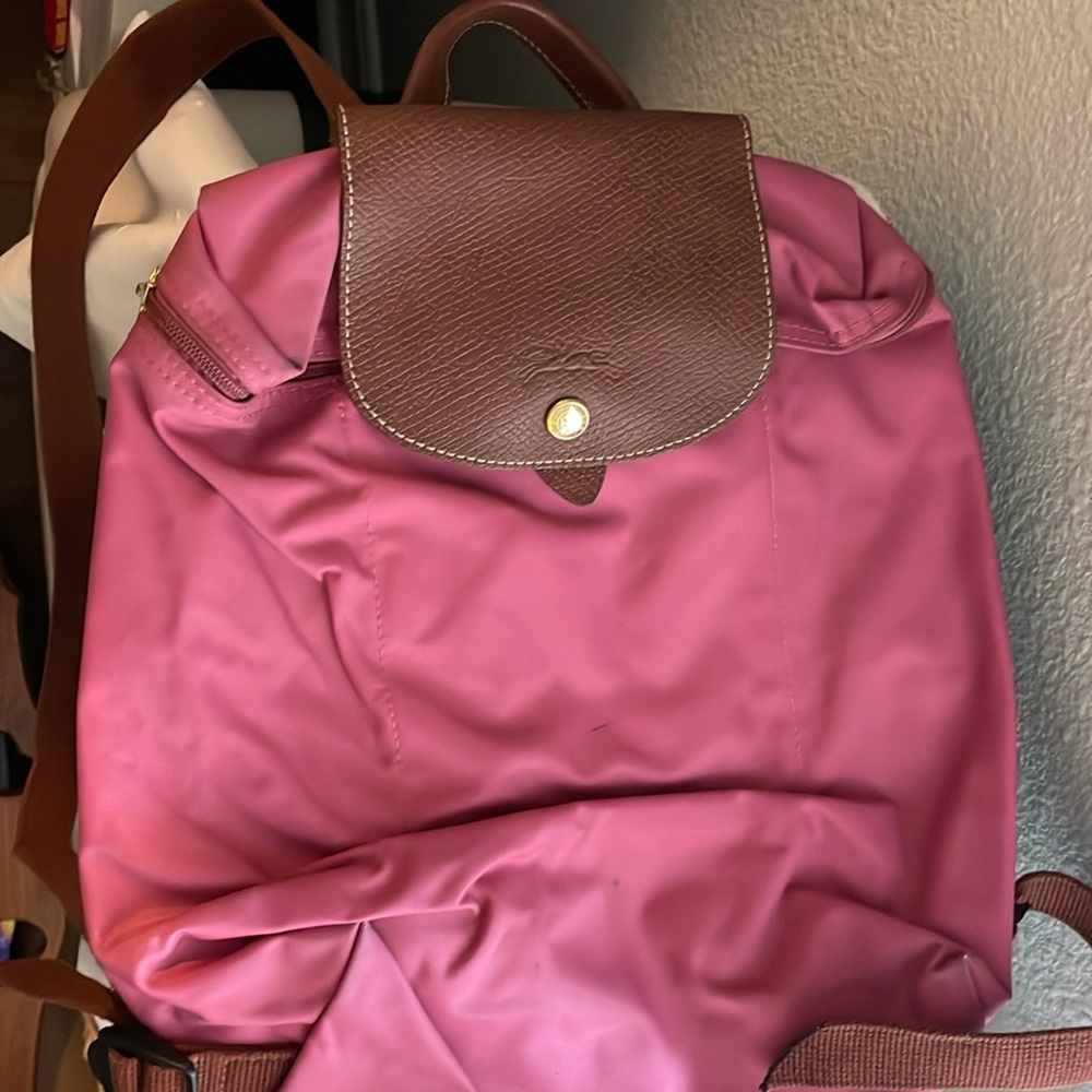 Longchamp Le Pliage Nylon Canvas Backpack - pink